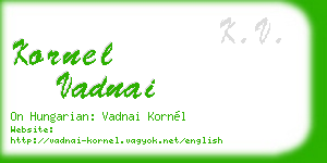 kornel vadnai business card